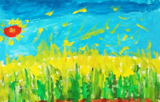 沙石和顏料,撞出了星星點點的春天 彩虹口袋4月畫作欣賞