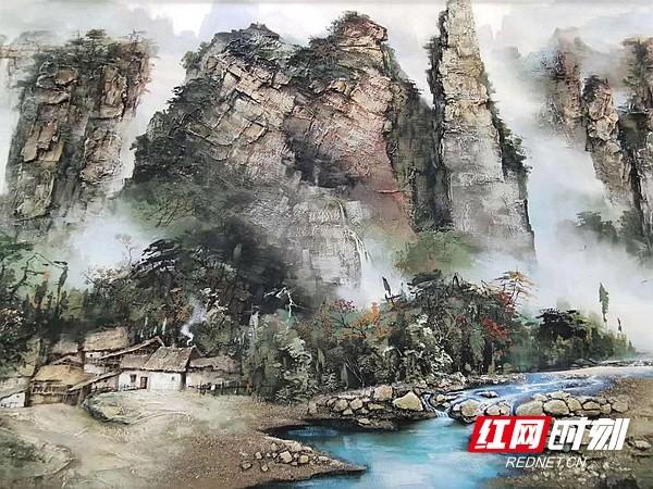 巨幅砂石畫亮相張家界，自然藝術(shù)點(diǎn)亮山水奇觀